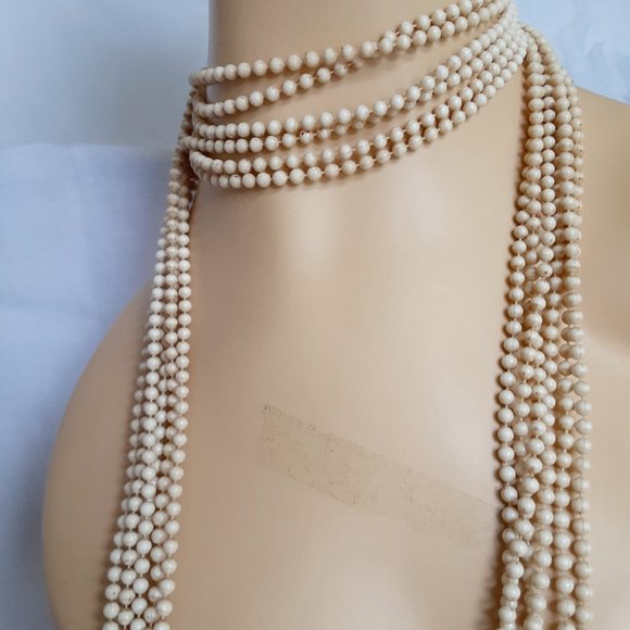 Vintage  multi strand long bead necklace - Picture 3 of 6